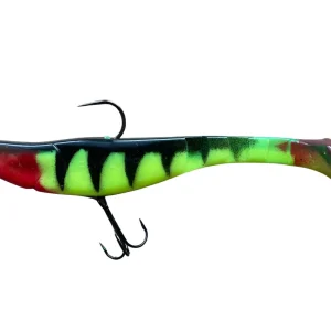Značkový Relax Kopyto Classic 20cm Grün(Chartreuse) Glitter / Zander / Bauch Fluogelb montiert 12/0 15g mit Beihänger